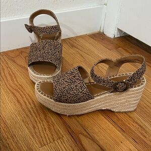 Leopard Print Platform Sandals
